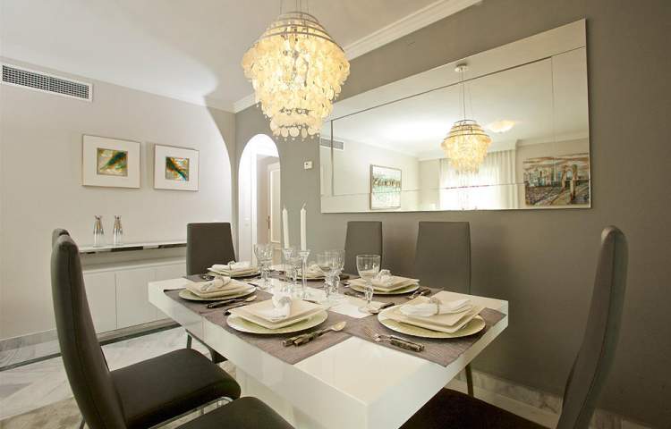 Dinning table with grey interior