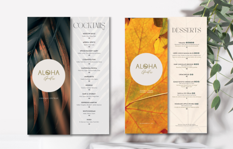 Aloha Grill menu- Redline Company