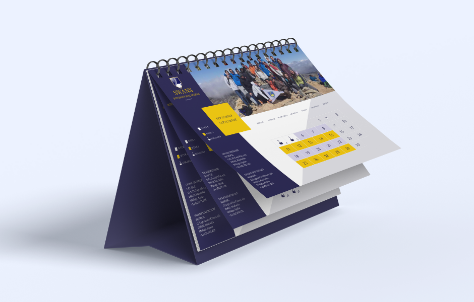 Swans International School calendar design
